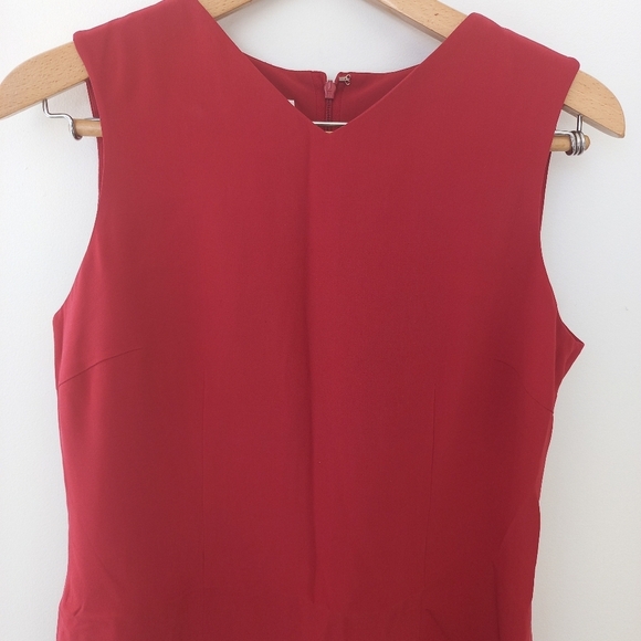 Talbots Petite Women's Red Pure Silk Sleeveless Sheath Dress Size 10P US - Picture 3 of 9
